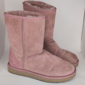 Women's Pink Suede Cozy Winter Boots